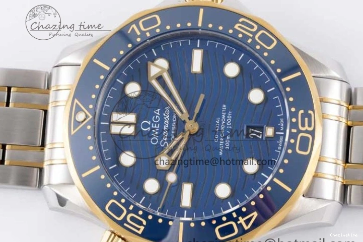 0522 ZeroBulk Seamaster Diver 300M SS YG Blue Ceramic Bezel JVSF 1:1 Best Edition Blue Dial on SS YG Bracelet A 7784